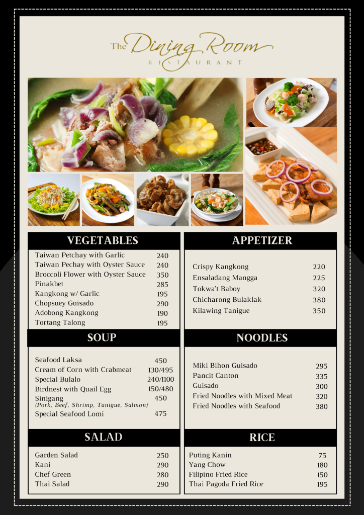 Ala Carte Menu 1