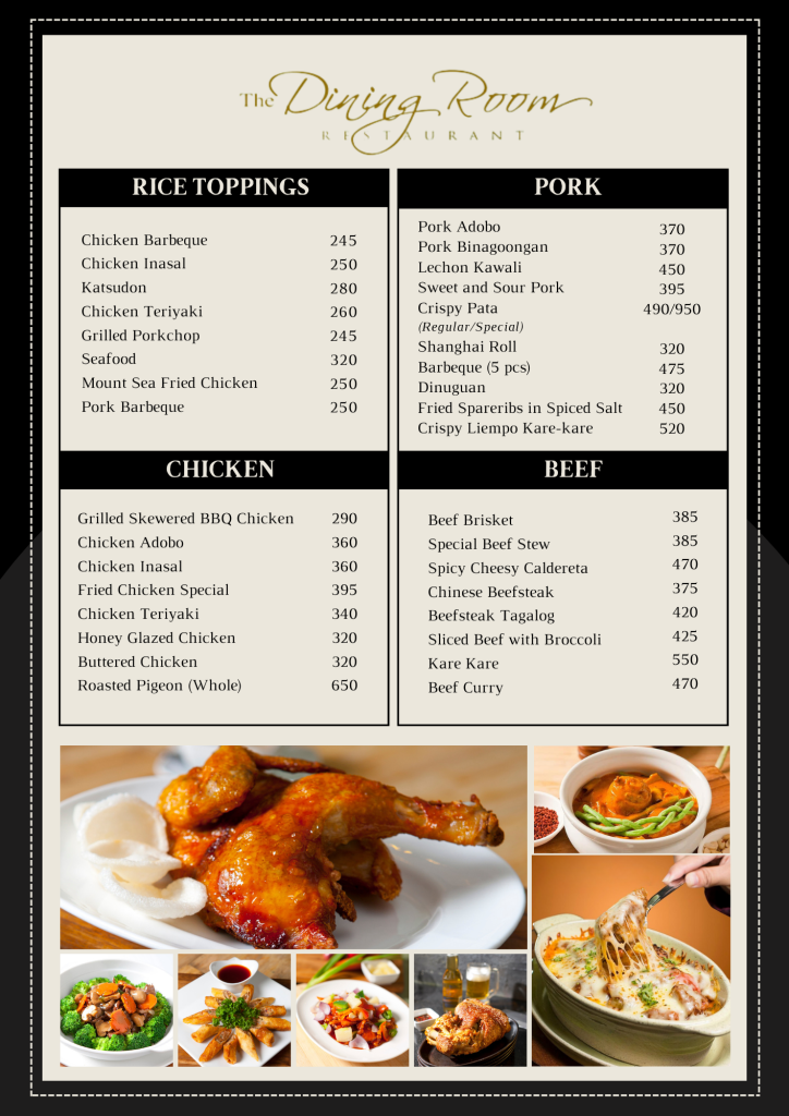 Ala Carte Menu 2