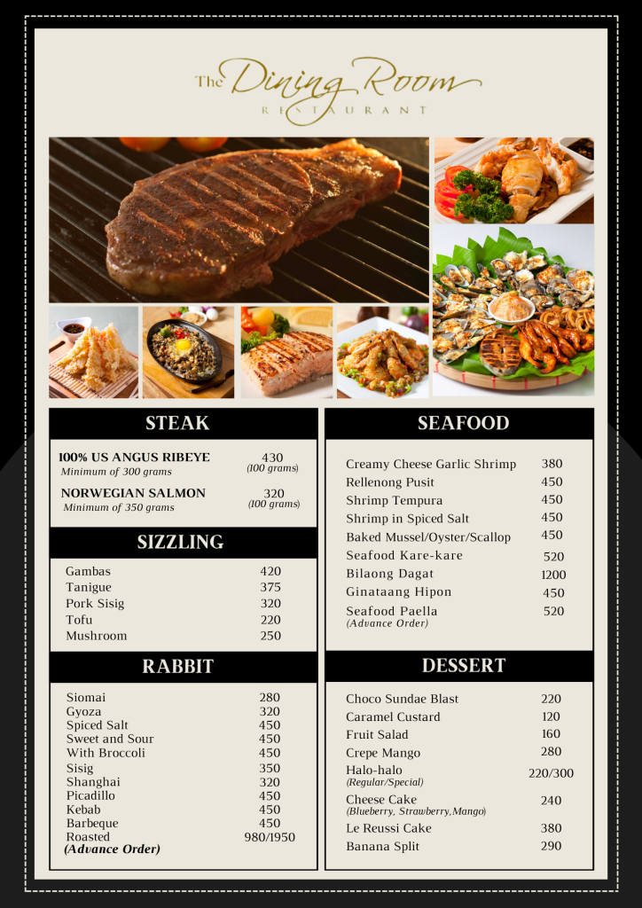 Ala Carte Menu 3